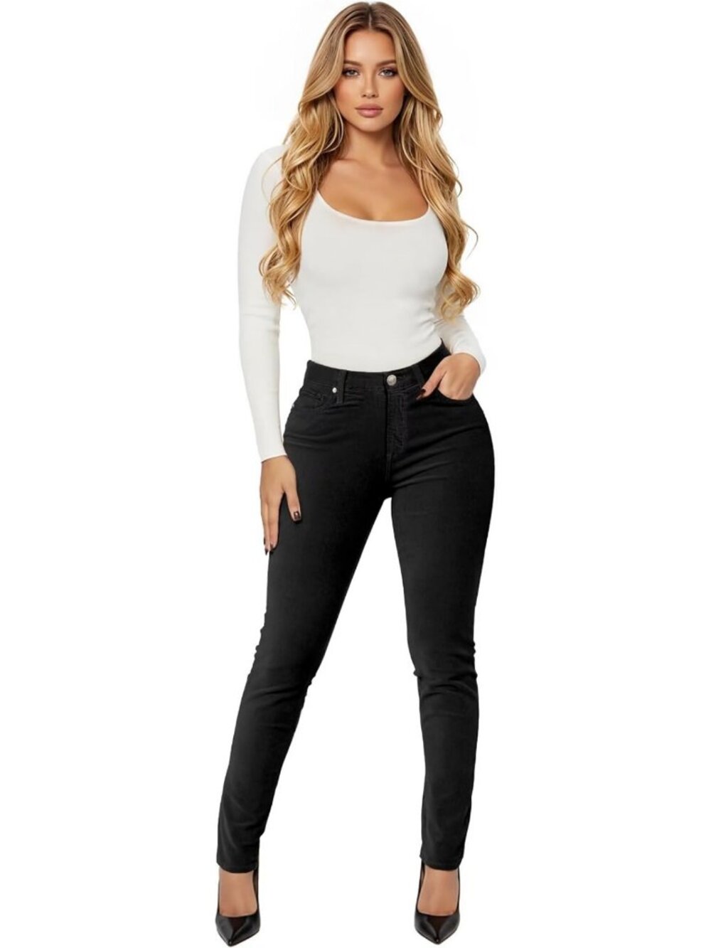 Stylish Women's Corduroy Skinny Pants | Trendy High-Waisted Fit, Versatile